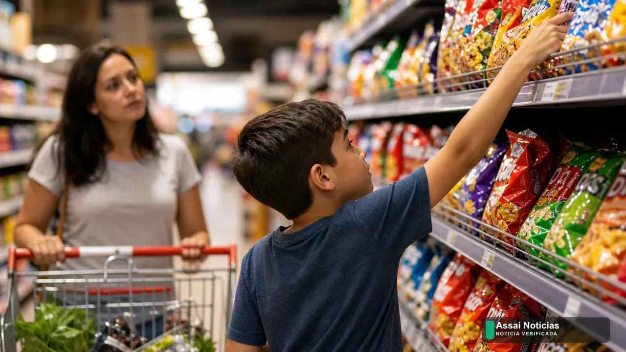 Alimentos ultraprocessados em destaque com referência à proposta brasileira apresentada à OMS