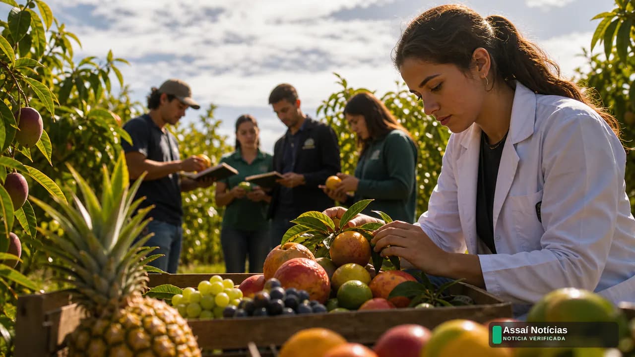 Estudantes participam de atividade prática em fruticultura em Santo Antônio da Platina