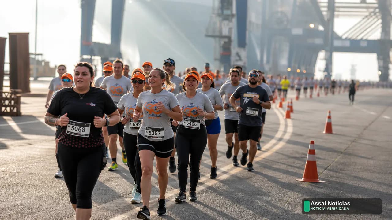 Corredores participam de prova matinal no Porto de Paranaguá em evento inédito