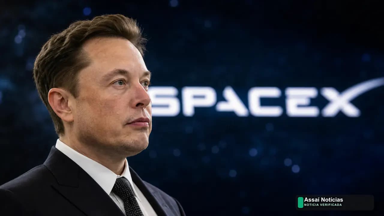 Tela com o ticker SPCX e dados da abertura do IPO da SpaceX, destacando a emissão de ações Classe A na estreia na Nasdaq.